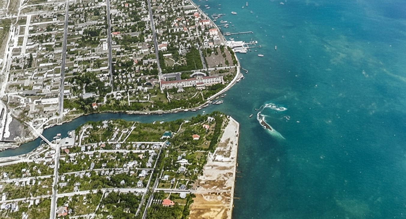 Brickell Key Island at its earliest point as dredge spoil